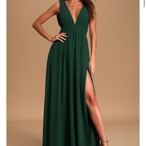 Green Maxi Dress with Slit